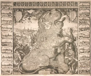 Die siebzehn Regionen des belgischen Löwen, ca. 1583